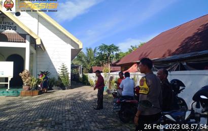 Polsek Kota Manna Lakukan Pengamanan Ibadah Mingguan di Gereja 