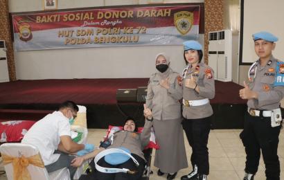 Peduli Sesama, Polda Bengkulu Gelar Bakti Sosial Donor Darah