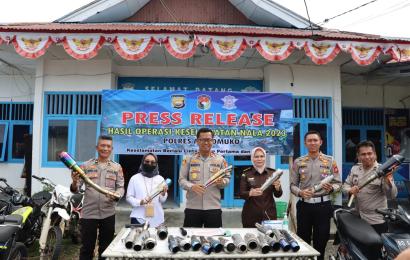 Rilis Ops Keselamatan Nala, Kapolres Mukomuko: 406 Knalpot Brong Disita!