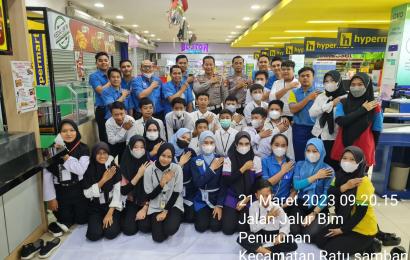 Sat Lantas Polresta Bengkulu Gelar Sosialisasi Tertib Berlalu Lintas di Hypermart