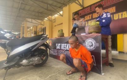 Terduga pelaku dan barang bukti
