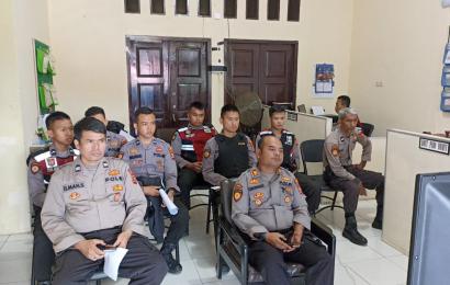 Personel Polres Lebong Zoom Meeting Belajar Fungsi Teknis Samapta