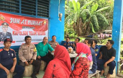 Jumat Curhat Polsek Teluk Segara Digelar Bersama Petugas PBK dan Warga Kampung Kelawi