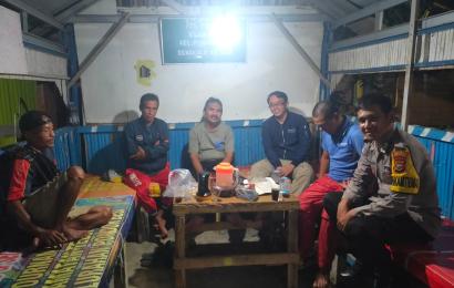 Bhabinkamtibmas Polsek Teluk Segara Monitoring Pos Kamling