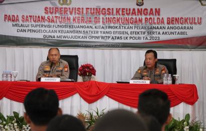 Bidkeu Polda Bengkulu Supervisi Fungsi Keuangan di Polres Lebong
