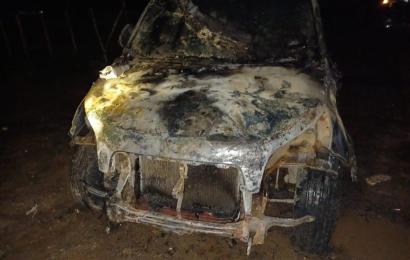 TKP mobil yang dibakar pelaku