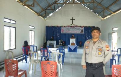 Polsek Lebong Atas Lakukan Pengamanan Ibadah Mingguan Umat Kristiani