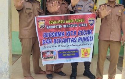 Bhabinkamtibmas Polsek Putri Hijau Sosialisasi Saber Pungli 