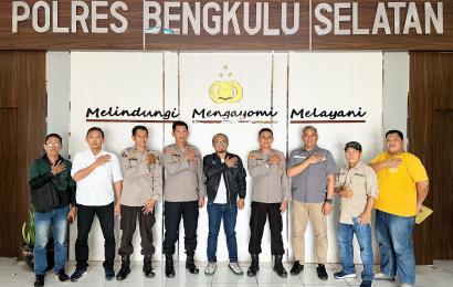 Dukung Pemilu Kondusif, SMSI Audensi dengan Polres Bengkulu Selatan