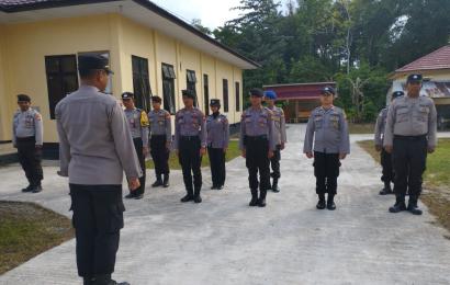 Tingkatkan Kemampuan, Anggota Polsek Enggano Lakukan Latihan PBB.