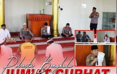 Kapolresta Bengkulu Jumat Curhat di Masjid Al Mukaromah Dan Dengarkan Keluhan Warga