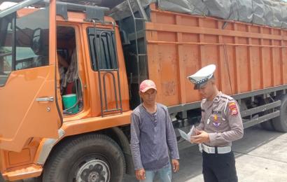 Terjaring Razia Sat Lantas Polres Bengkulu Selatan, 1 Truk ODOL di Tilang 