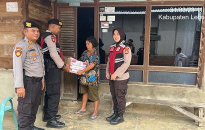 Kembali, Polres Lebong Distribusikan Bantuan Sosial Bagi Warga Kurang Mampu