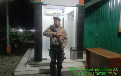 Personel Polsek Putri Hijau, Lakukan Pengamanan Objek Vital 