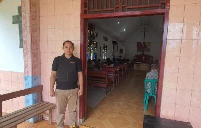 Polsek Giri Mulya Lakukan Pengamanan Ibadah Minggu di Gereja Wilkum Polsek Giri Mulya