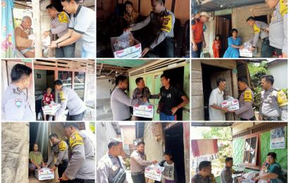 Polsek Lebong Selatan Distribusikan Bansos Kepada Warga Kurang Mampu 