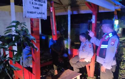 Sambangi Pos Ronda, Polsek Lais Sampaikan Pesan Kamtibmas