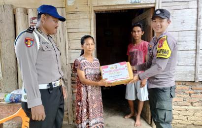 Polres BS Salurkan Bantuan Sosial kepada Warga di Wilayah Hukum Polsek Seginim