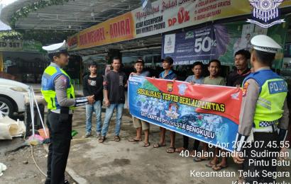 Polresta Bengkulu Sosialisasikan Tata Tertib Berlalu Lintas 