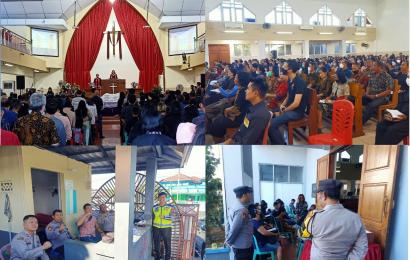 Polsek Muara Bangkahulu Berikan Pengamanan Jumat Agung di Gereja Pante Kosta 