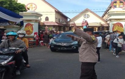 Ciptakan Rasa Nyaman Polresta Bengkulu Terjunkan Personel Amankan Ibadah Paskah