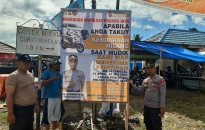 Polsek Padang Jaya Buka Layanan Penitipan Barang Selama Mudik 
