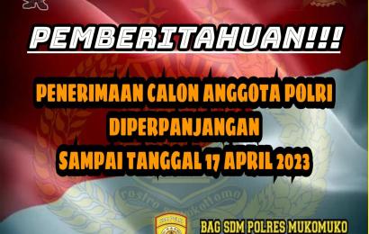 Rekruitmen Penerimaan Anggota Polri Diperpanjang