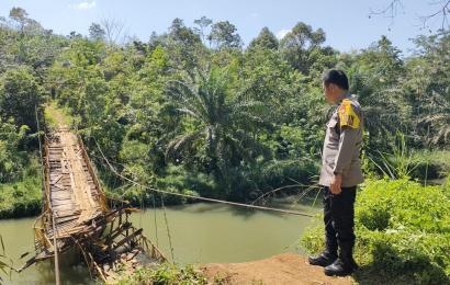 Jembatan Padang Kala Putus, Polsek Lais Cek Lokasi
