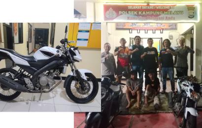 Terduga pelaku dan barang bukti yang diamankan polisi