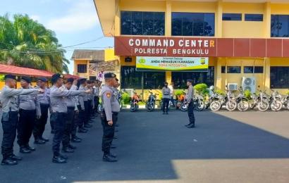 Sat Samapta Polresta Bengkulu  Cek  Kesiapan dan Kelengkapan Personel  