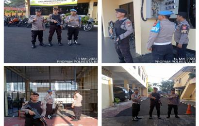 Terapkan Sis Pam Mako Personel Piket Rutin Berpatroli di Area Gedung Mapolresta Bengkulu
