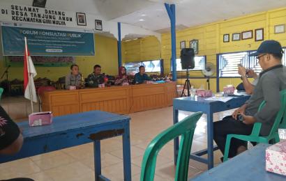 Polsek Giri Mulya Monitoring Giat Forum Konsultasi Publik di Desa Tanjung Anom