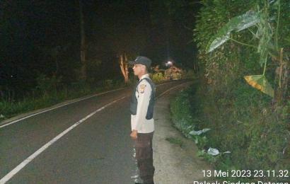Berikan Rasa Aman, Polsek Sindang Dataran Lakukan Patroli Dijalur Lintas