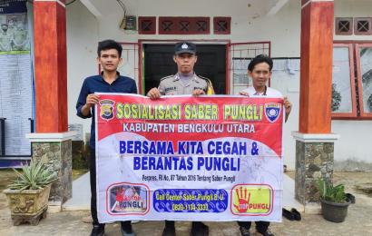 Bhabinkamtibmas Polsek Giri Mulya Sosialisasikan Stop Saber Pungli
