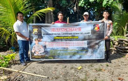 Polsek Nasal Melaksanakan Sosialisasi Karhutlah di Desa Pasar Baru 