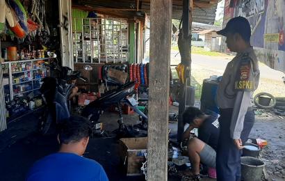 Wujudkan Situasi Kamtibmas, Polsek Padang Jaya Berikan Imbauan Kepada Bengkel Motor