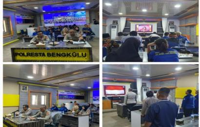Polresta Bengkulu Ikuti Vicon Dialog Penguatan Internal Polri 