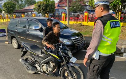 Satlantas Polres Lebong Tilang 10 Unit Kendaraan 