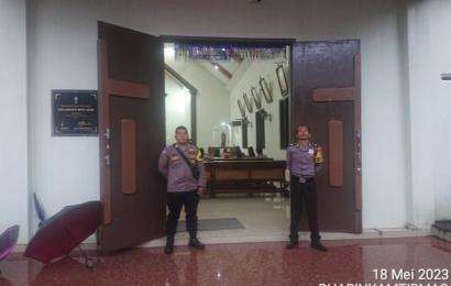 Polsek Lebong Utara Laksanakan Pengamanan Ibadah Perayaan Kenaikan Isa Al Masih