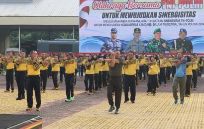 Wujudkan Sinergitas TNI/Polri, Polda Bengkulu Gelar Olahraga Bersama