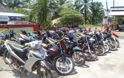 Sepeda motor yang diamankan polisi