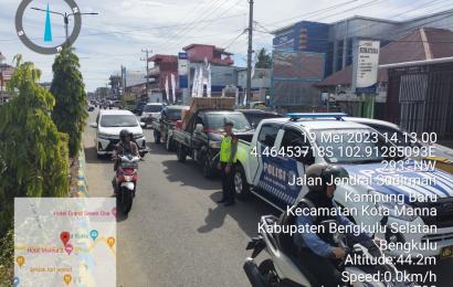 Satlantas Laksanakan Pengawalan dan Pengaturan Lalu Lintas Pesta Simpedes BRI Cabang Manna