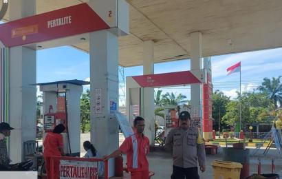 Patroli Rutin Personel Polsek Penarik Raya Pada Obvit SPBU KJS