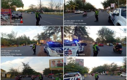 Sabtu Sore, Satlantas Patroli di Objek Wisata Kawasan Pantai Panjang
