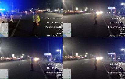 Malam Hari, Satlantas Polresta Bengkulu Patroli di Pantai Panjang, Cegah 3C