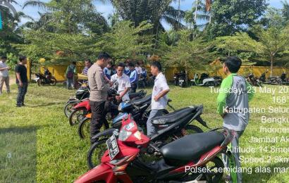 8 Unit Sepeda Motor Diamankan Polsek Semidang Alas Maras 
