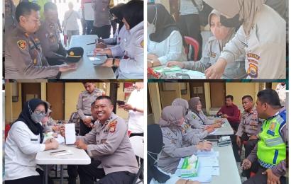 Personel Polsek Muara Bangkahulu Ikuti Pengecekan Kesehatan oleh Bid Dokkes Polda Bengkulu