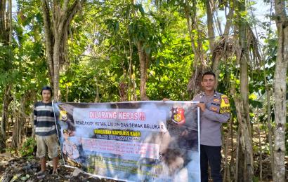 Polsek Padang Guci Hulu, Sosialisasi Larangan Karhutlah di Desa Datar Lebar