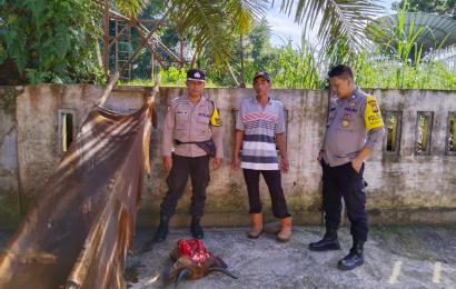 Polsek Ketahun Turun ke Pasar Hindari Adanya Pemotongan Sapi Gelonggongan