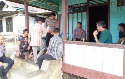 Sat Samapta Polres Rejang Lebong,  Melaksankan Patroli Rutin dan Sambang di Desa Tanjung Aur 